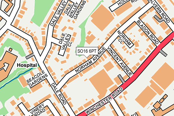 SO16 6PT map - OS OpenMap – Local (Ordnance Survey)