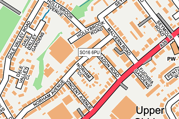 SO16 6PU map - OS OpenMap – Local (Ordnance Survey)