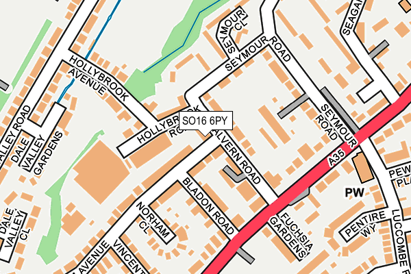 SO16 6PY map - OS OpenMap – Local (Ordnance Survey)