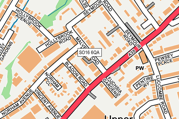SO16 6QA map - OS OpenMap – Local (Ordnance Survey)