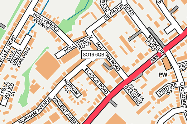 SO16 6QB map - OS OpenMap – Local (Ordnance Survey)