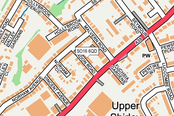 SO16 6QD map - OS OpenMap – Local (Ordnance Survey)