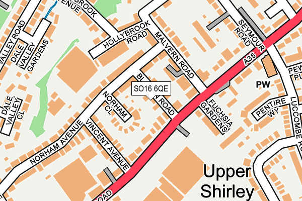 SO16 6QE map - OS OpenMap – Local (Ordnance Survey)