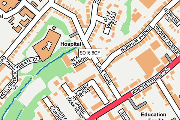 SO16 6QF map - OS OpenMap – Local (Ordnance Survey)