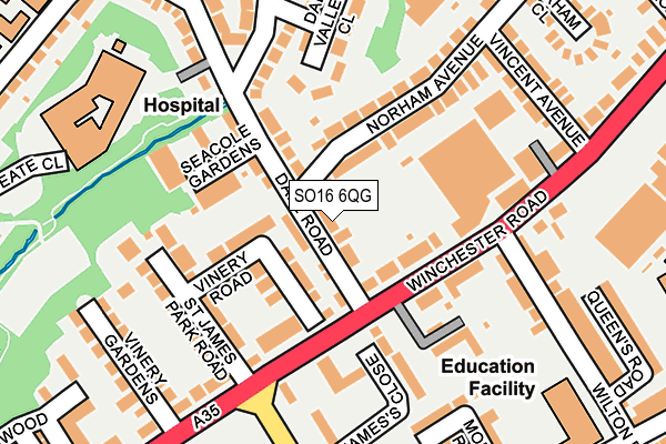 SO16 6QG map - OS OpenMap – Local (Ordnance Survey)