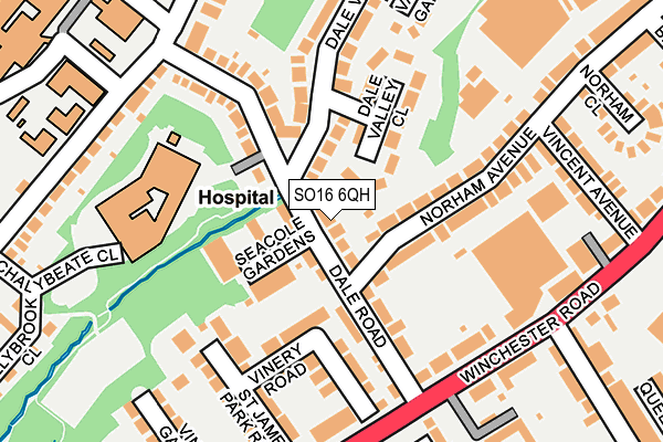 SO16 6QH map - OS OpenMap – Local (Ordnance Survey)