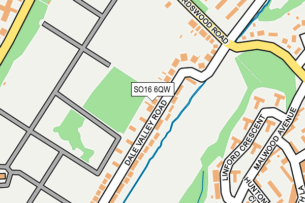 SO16 6QW map - OS OpenMap – Local (Ordnance Survey)