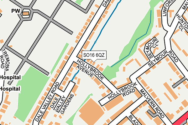 SO16 6QZ map - OS OpenMap – Local (Ordnance Survey)