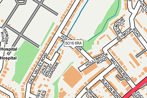 SO16 6RA map - OS OpenMap – Local (Ordnance Survey)