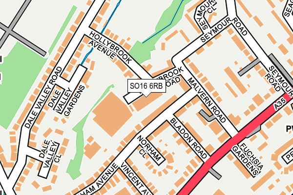 SO16 6RB map - OS OpenMap – Local (Ordnance Survey)