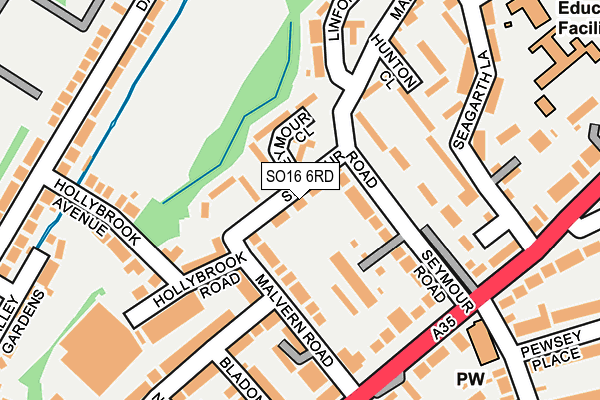 SO16 6RD map - OS OpenMap – Local (Ordnance Survey)