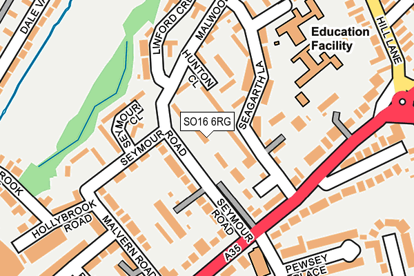 SO16 6RG map - OS OpenMap – Local (Ordnance Survey)
