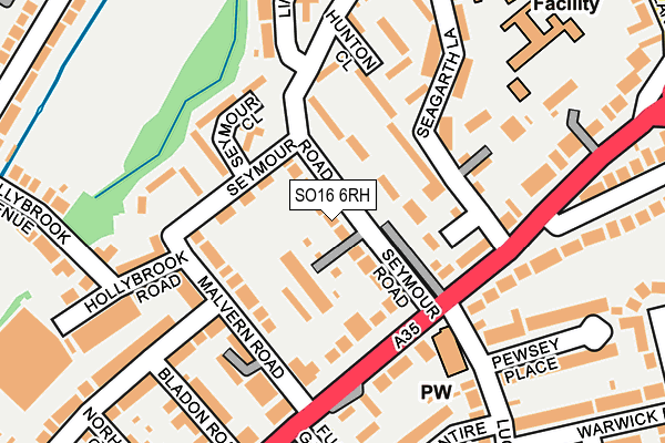 SO16 6RH map - OS OpenMap – Local (Ordnance Survey)