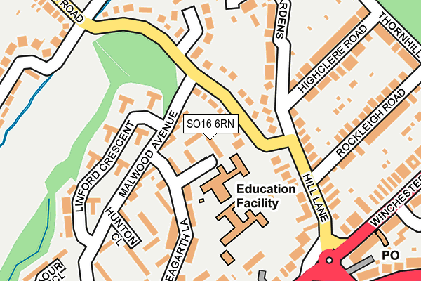 SO16 6RN map - OS OpenMap – Local (Ordnance Survey)