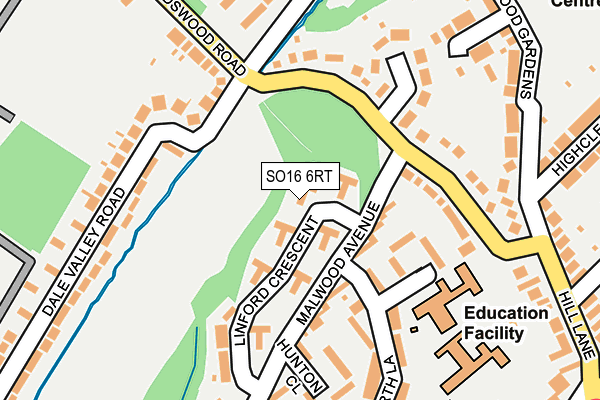 SO16 6RT map - OS OpenMap – Local (Ordnance Survey)