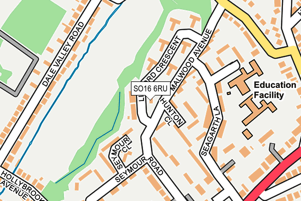 SO16 6RU map - OS OpenMap – Local (Ordnance Survey)