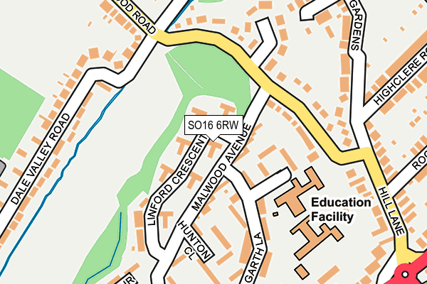 SO16 6RW map - OS OpenMap – Local (Ordnance Survey)