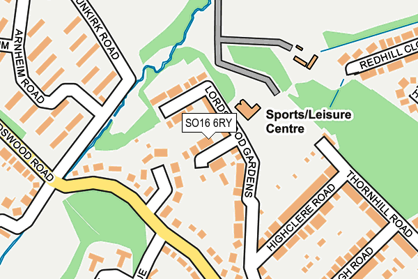 SO16 6RY map - OS OpenMap – Local (Ordnance Survey)