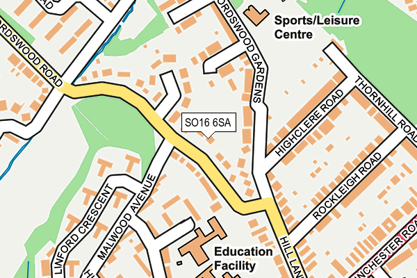 SO16 6SA map - OS OpenMap – Local (Ordnance Survey)