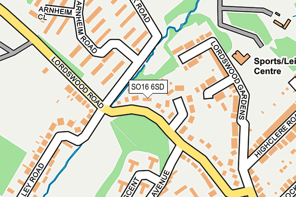 SO16 6SD map - OS OpenMap – Local (Ordnance Survey)