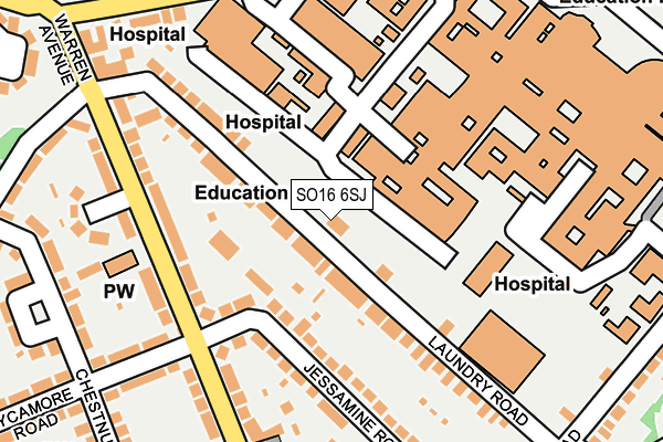 SO16 6SJ map - OS OpenMap – Local (Ordnance Survey)