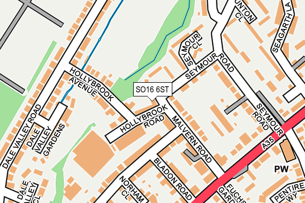 SO16 6ST map - OS OpenMap – Local (Ordnance Survey)