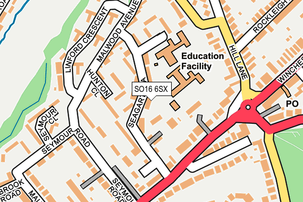 SO16 6SX map - OS OpenMap – Local (Ordnance Survey)