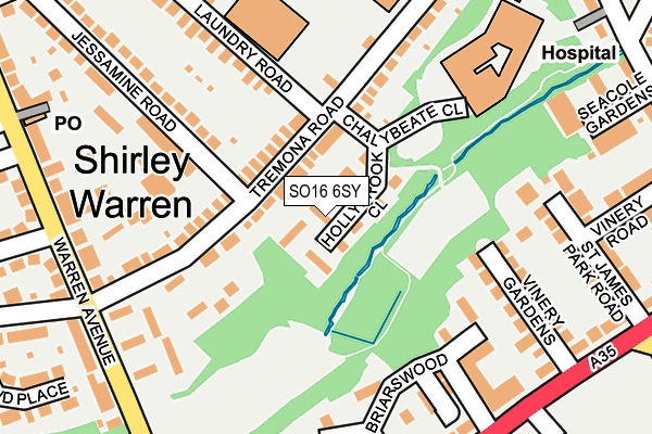SO16 6SY map - OS OpenMap – Local (Ordnance Survey)