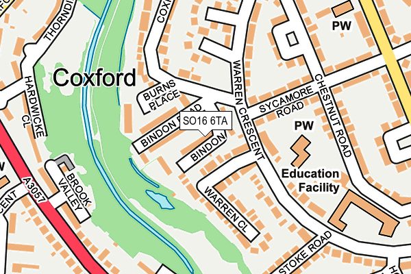 SO16 6TA map - OS OpenMap – Local (Ordnance Survey)