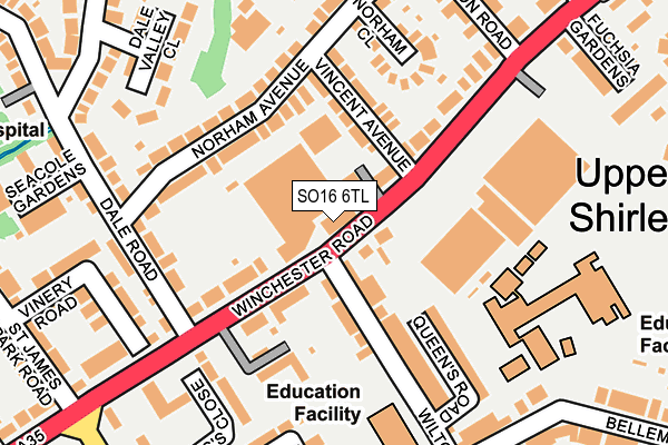 SO16 6TL map - OS OpenMap – Local (Ordnance Survey)