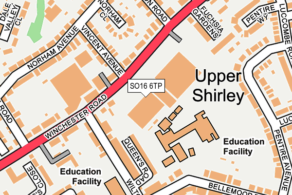 SO16 6TP map - OS OpenMap – Local (Ordnance Survey)