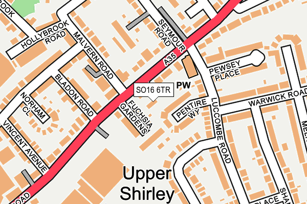 SO16 6TR map - OS OpenMap – Local (Ordnance Survey)