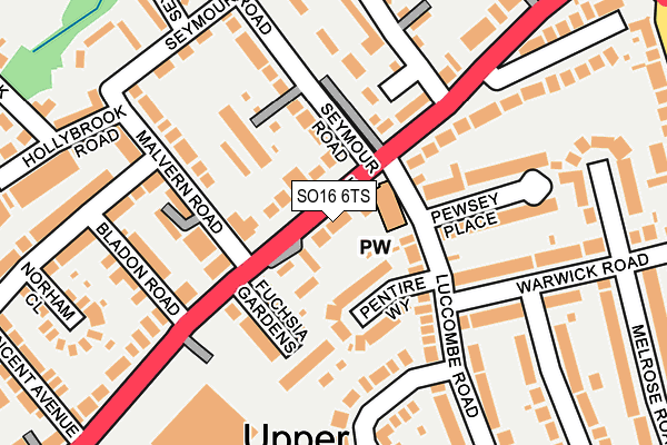 SO16 6TS map - OS OpenMap – Local (Ordnance Survey)