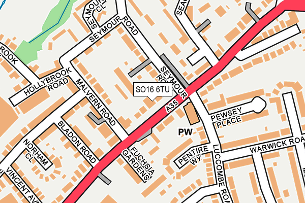 SO16 6TU map - OS OpenMap – Local (Ordnance Survey)