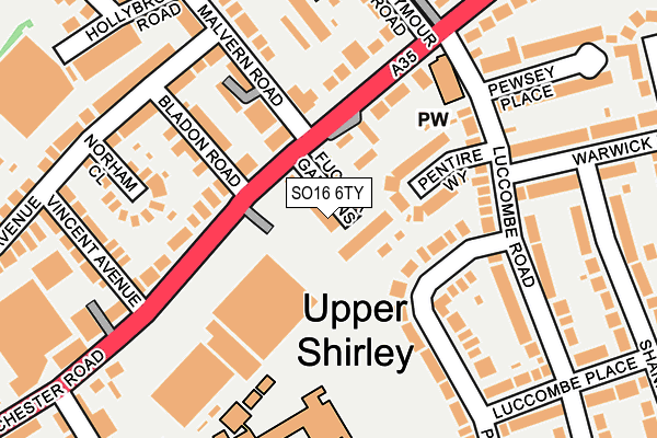 SO16 6TY map - OS OpenMap – Local (Ordnance Survey)