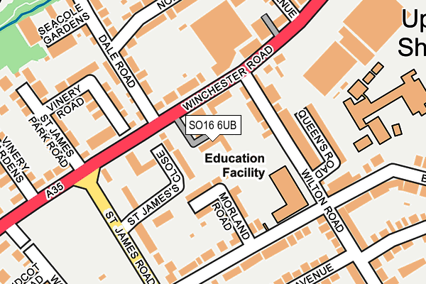 SO16 6UB map - OS OpenMap – Local (Ordnance Survey)