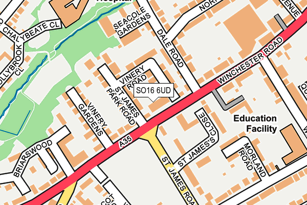 SO16 6UD map - OS OpenMap – Local (Ordnance Survey)