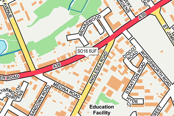 SO16 6UF map - OS OpenMap – Local (Ordnance Survey)