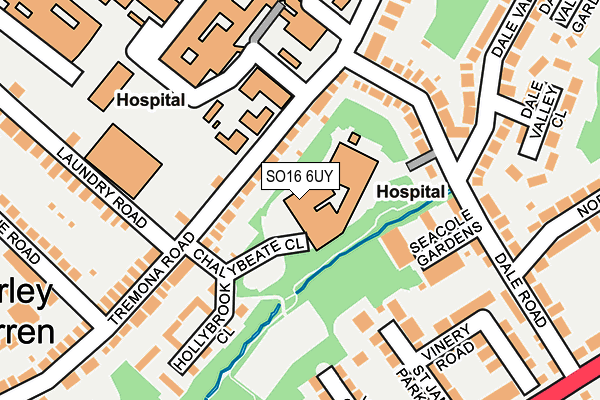 SO16 6UY map - OS OpenMap – Local (Ordnance Survey)