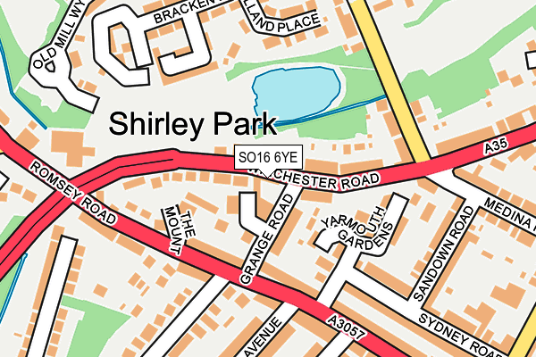 SO16 6YE map - OS OpenMap – Local (Ordnance Survey)