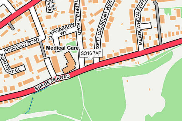 SO16 7AF map - OS OpenMap – Local (Ordnance Survey)