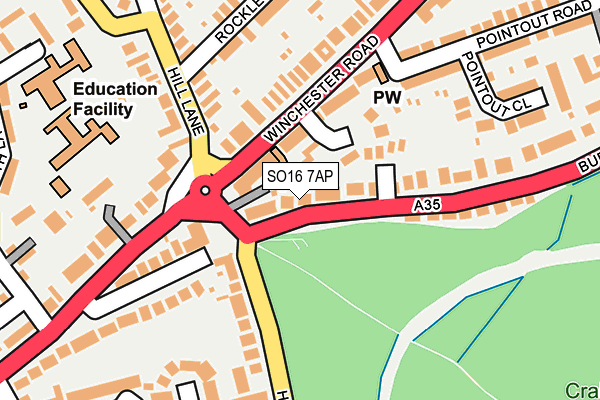 SO16 7AP map - OS OpenMap – Local (Ordnance Survey)