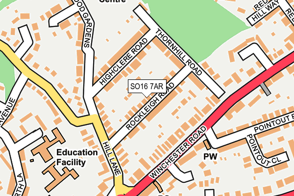 SO16 7AR map - OS OpenMap – Local (Ordnance Survey)