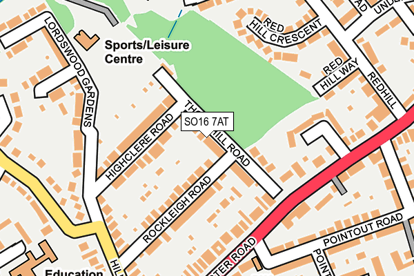 SO16 7AT map - OS OpenMap – Local (Ordnance Survey)