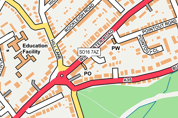 SO16 7AZ map - OS OpenMap – Local (Ordnance Survey)