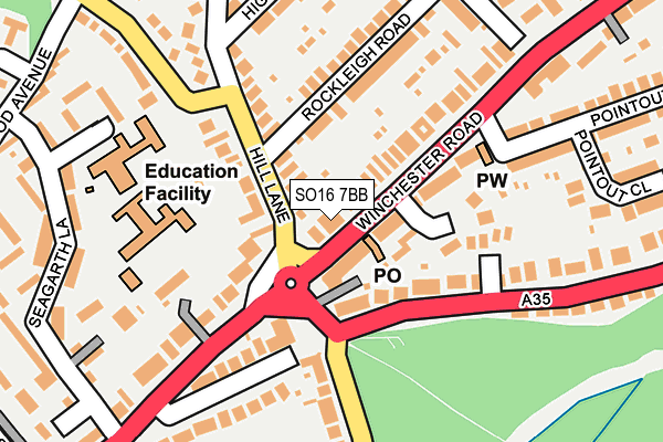 SO16 7BB map - OS OpenMap – Local (Ordnance Survey)