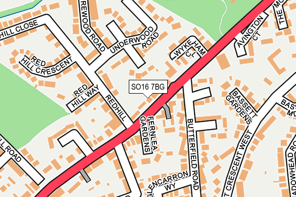 SO16 7BG map - OS OpenMap – Local (Ordnance Survey)