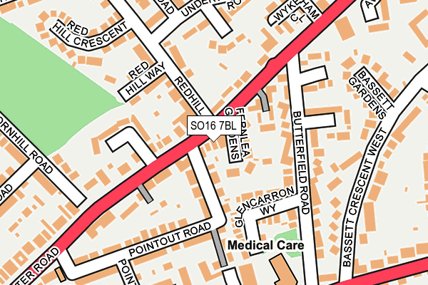 SO16 7BL map - OS OpenMap – Local (Ordnance Survey)