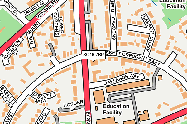 SO16 7BP map - OS OpenMap – Local (Ordnance Survey)