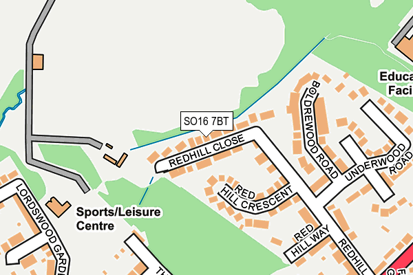 SO16 7BT map - OS OpenMap – Local (Ordnance Survey)